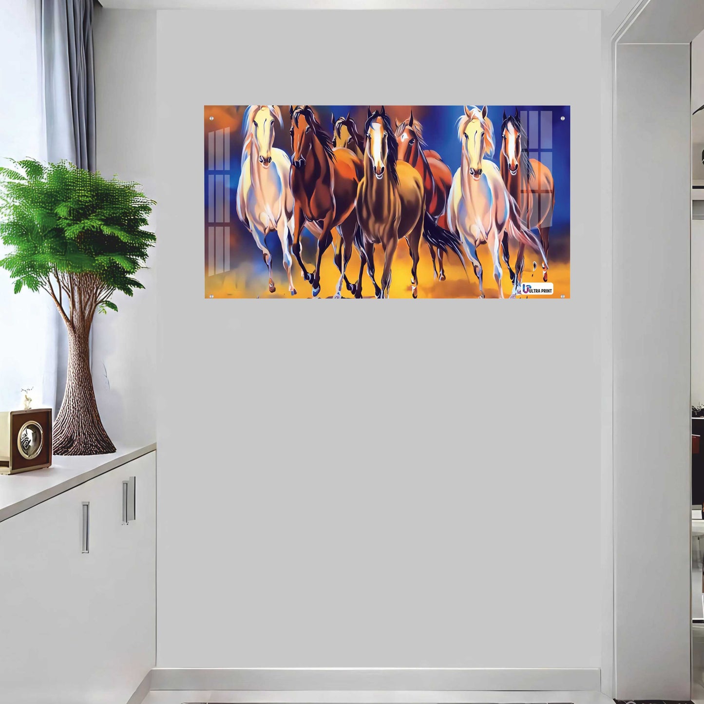 Seven Running Horses Modern Abstract Wall Art