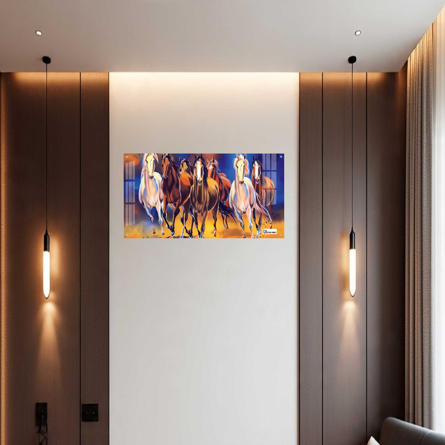 Seven Running Horses Modern Abstract Wall Art