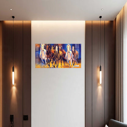 Seven Running Horses Modern Abstract Wall Art