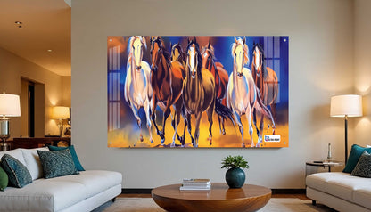 Seven Running Horses Modern Abstract Wall Art