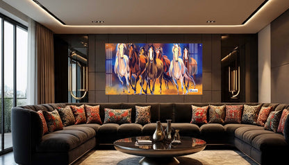 Seven Running Horses Modern Abstract Wall Art