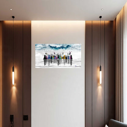 Colorful Deer Forest Reflection Premium Acrylic Wall Art