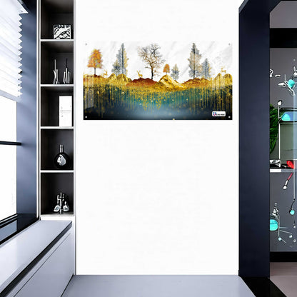 Golden Forest Landscape Luxury Acrylic Wall Art