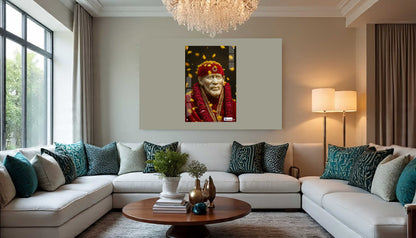 Sai Baba Floral Blessings Premium Acrylic Frame