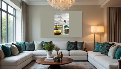 Zen Balance Golden Deer Premium Acrylic Wall Art