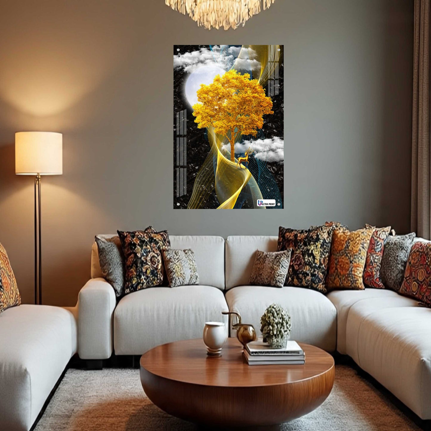 Golden Tree Modern Luxury Acrylic Wall Frame