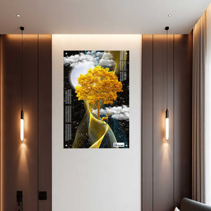 Golden Tree Modern Luxury Acrylic Wall Frame