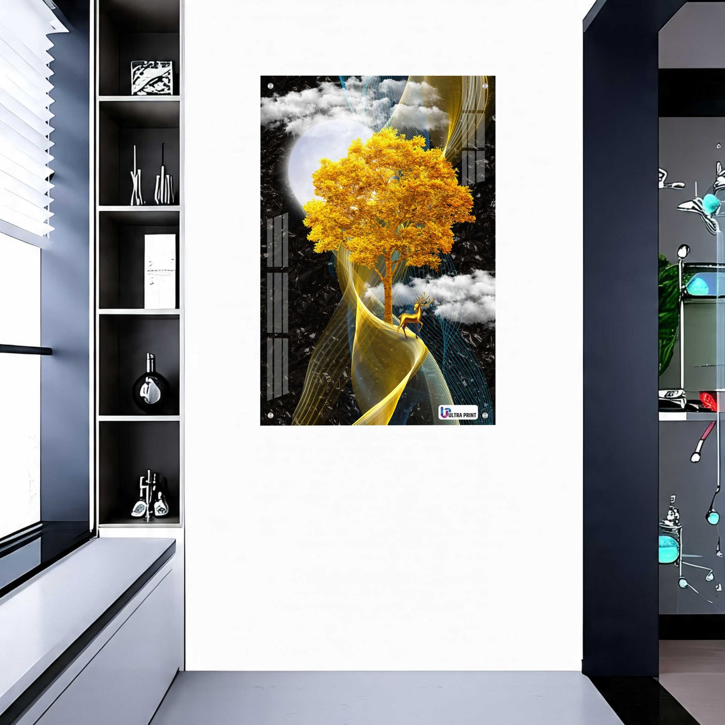 Golden Tree Modern Luxury Acrylic Wall Frame