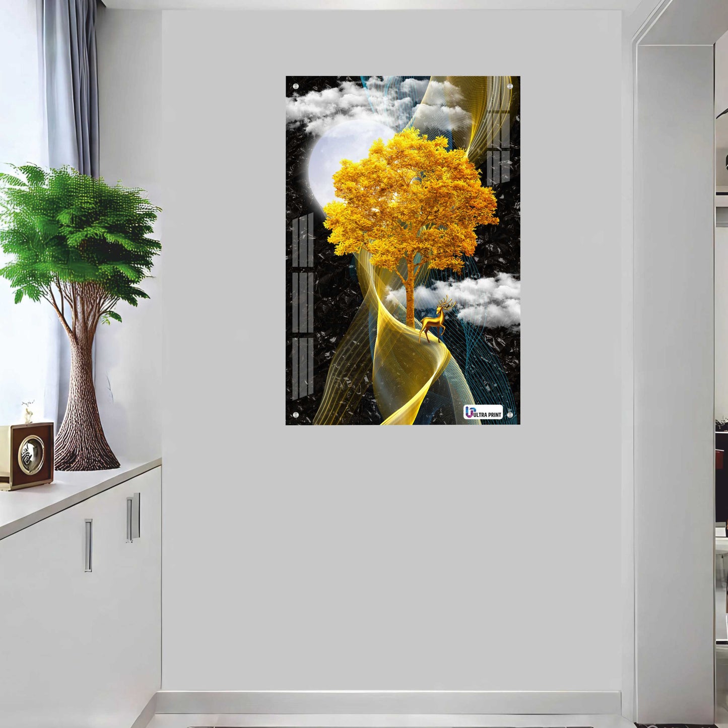 Golden Tree Modern Luxury Acrylic Wall Frame