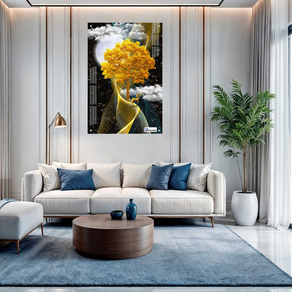 Golden Tree Modern Luxury Acrylic Wall Frame