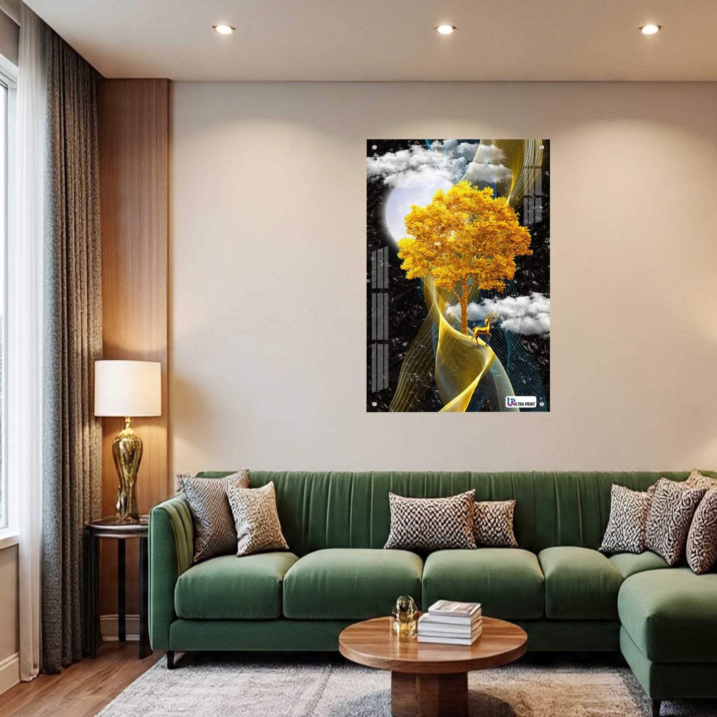 Golden Tree Modern Luxury Acrylic Wall Frame