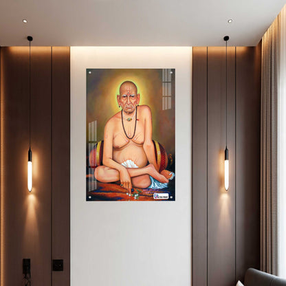 Shri Swami Samarth Divine Portrait Acrylic Frame