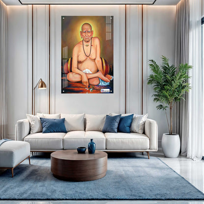 Shri Swami Samarth Divine Portrait Acrylic Frame