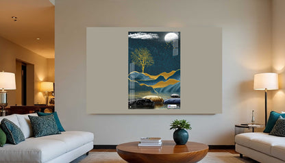Golden Tree Serenity Modern Spiritual Acrylic Art