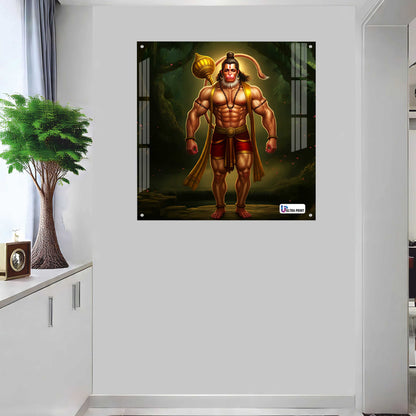 Divine Hanuman Square Acrylic Wall Art