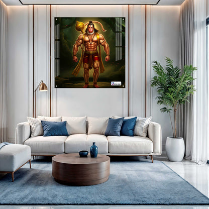 Divine Hanuman Square Acrylic Wall Art