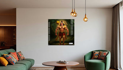 Divine Hanuman Square Acrylic Wall Art