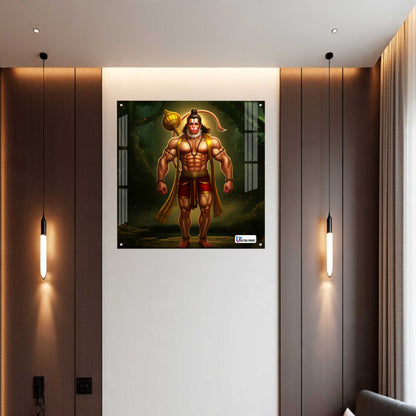 Divine Hanuman Square Acrylic Wall Art