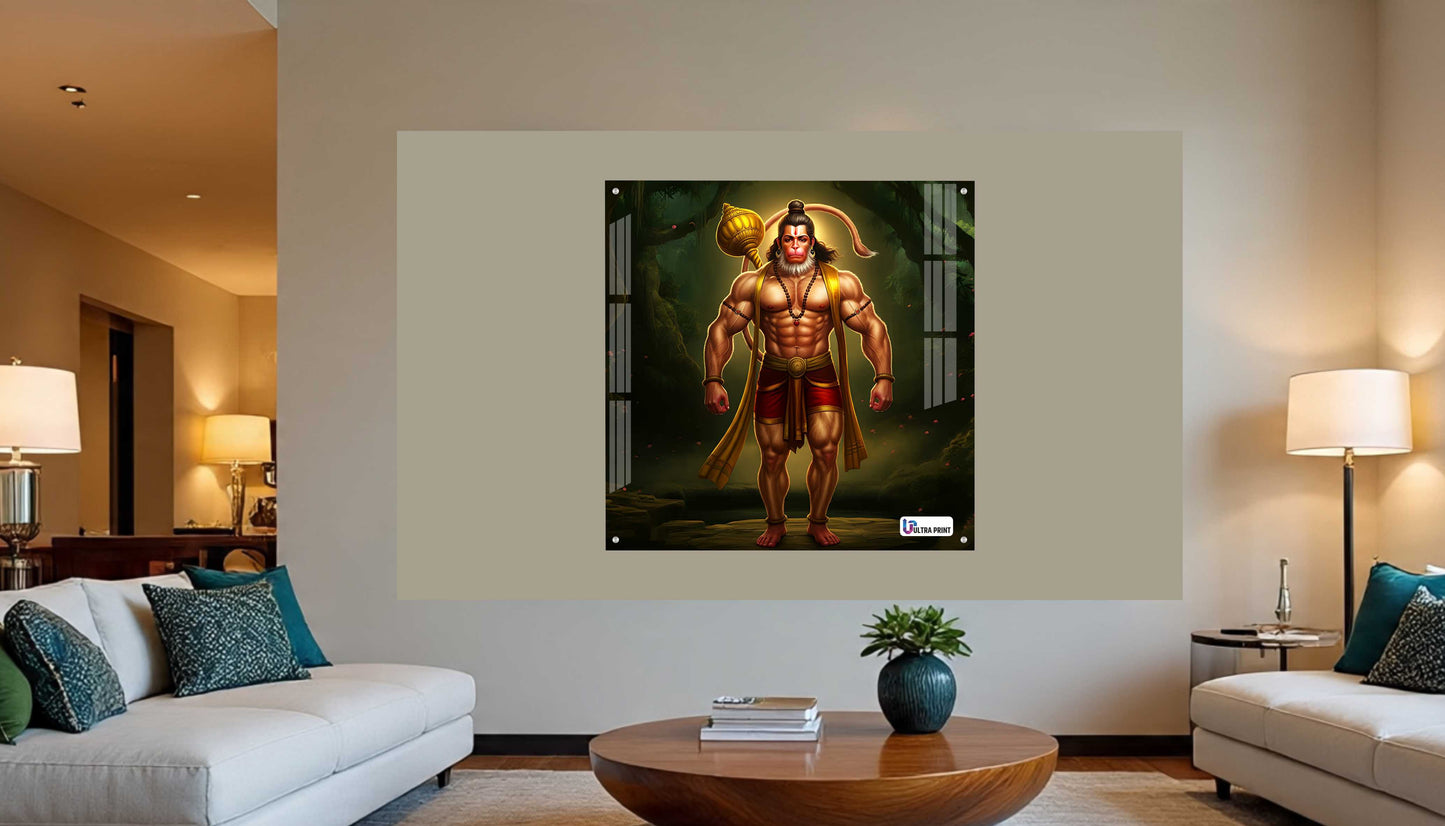 Divine Hanuman Square Acrylic Wall Art
