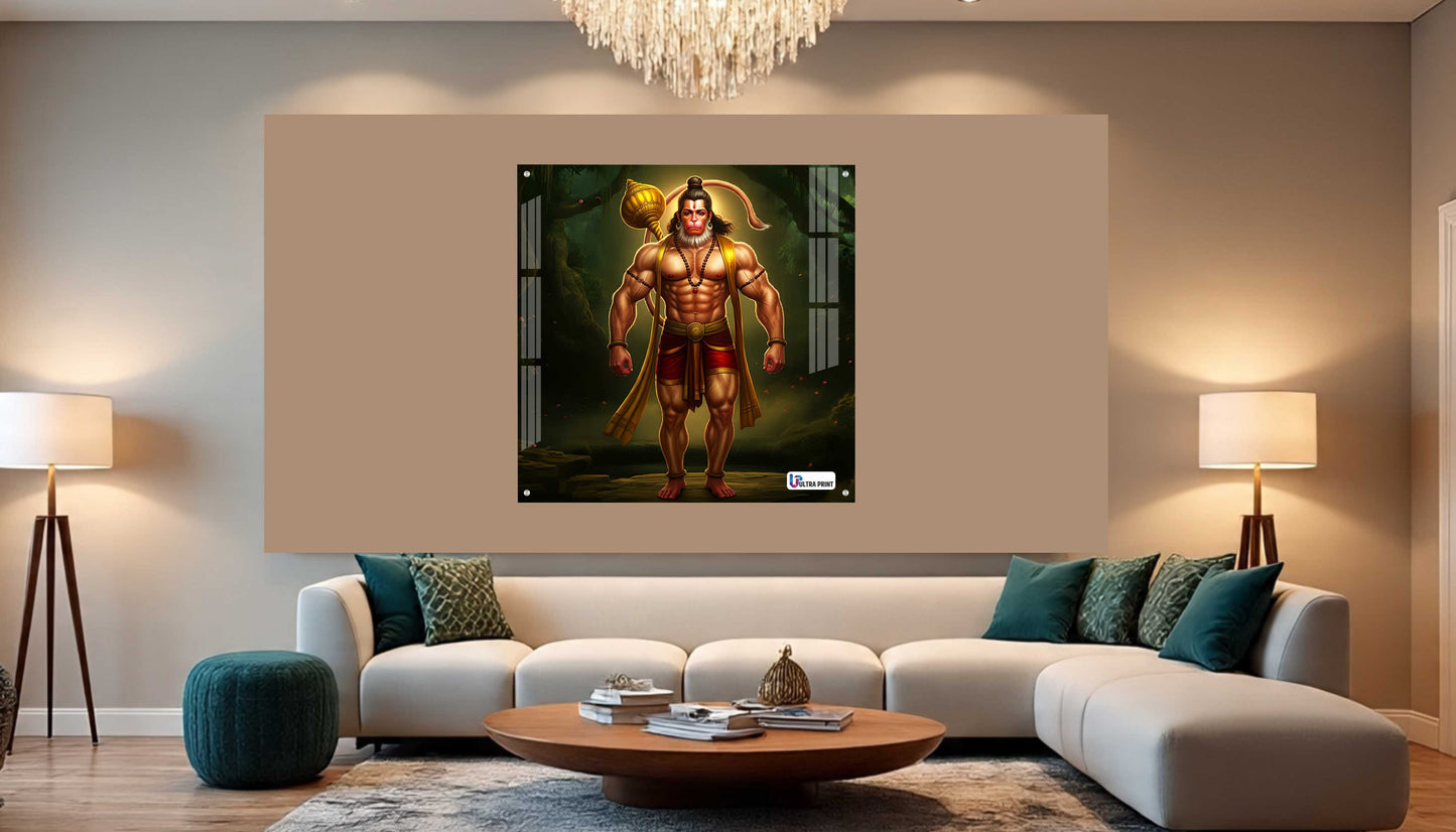 Divine Hanuman Square Acrylic Wall Art
