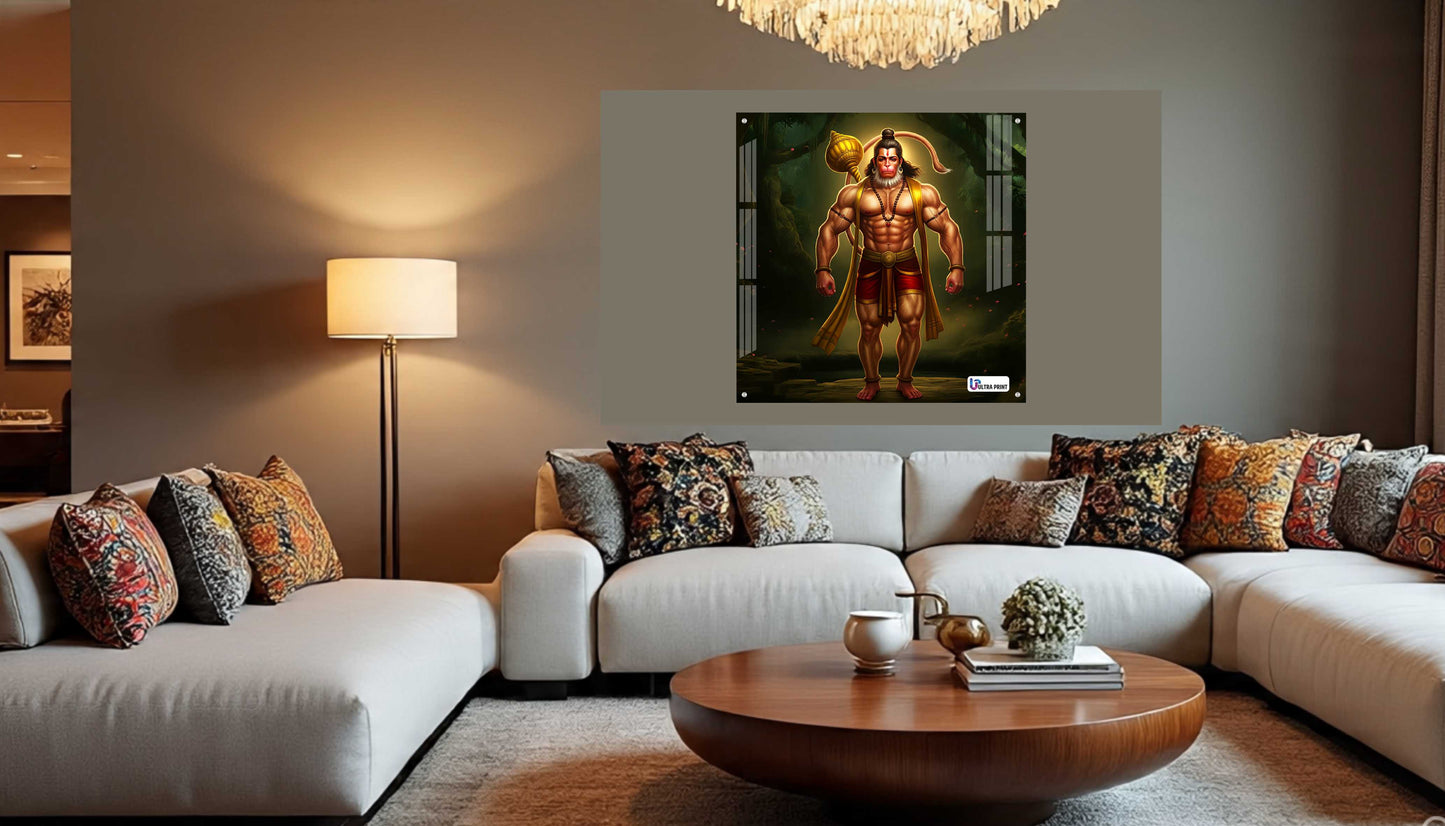 Divine Hanuman Square Acrylic Wall Art