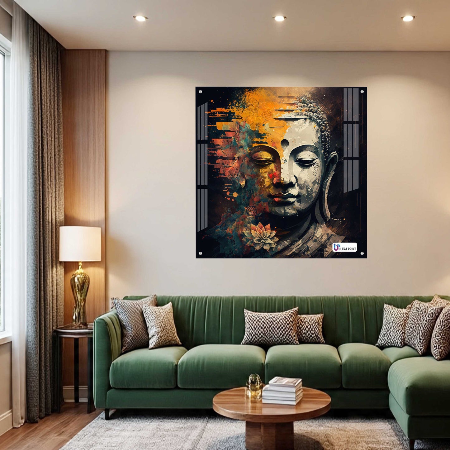 Modern Abstract Buddha Serenity Square Acrylic Wall Art