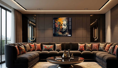 Modern Abstract Buddha Serenity Square Acrylic Wall Art