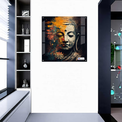 Modern Abstract Buddha Serenity Square Acrylic Wall Art