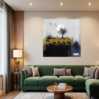 Minimalist Moon Tree Square Acrylic Wall Art