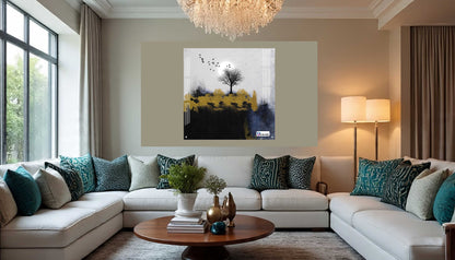 Minimalist Moon Tree Square Acrylic Wall Art