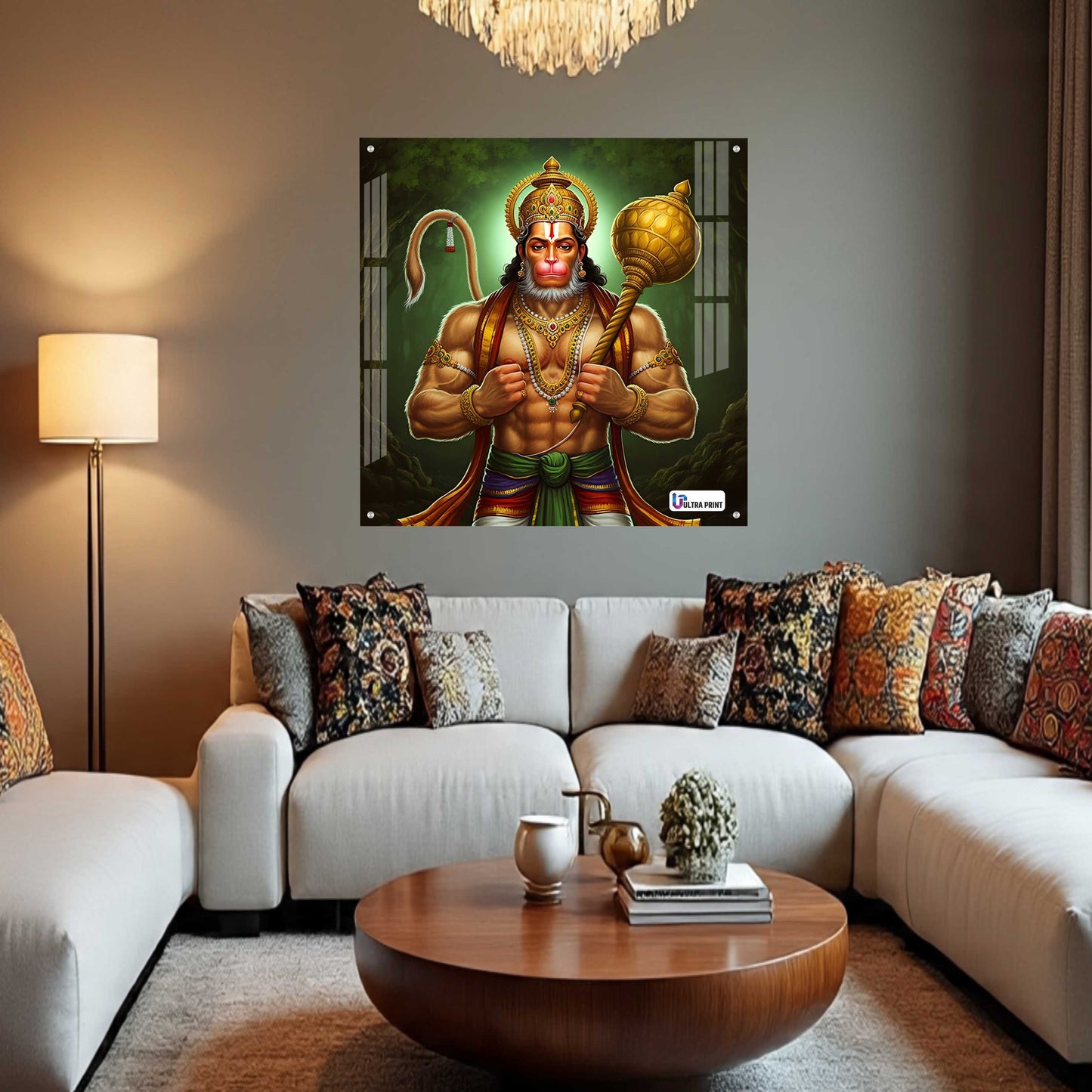 Lord Hanuman Square Acrylic Wall Art