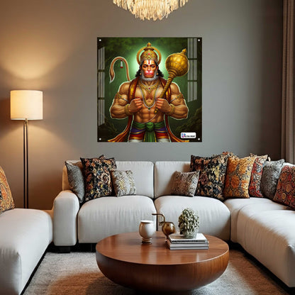 Lord Hanuman Square Acrylic Wall Art
