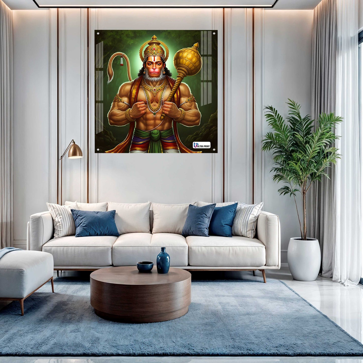 Lord Hanuman Square Acrylic Wall Art