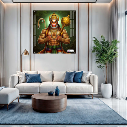 Lord Hanuman Square Acrylic Wall Art