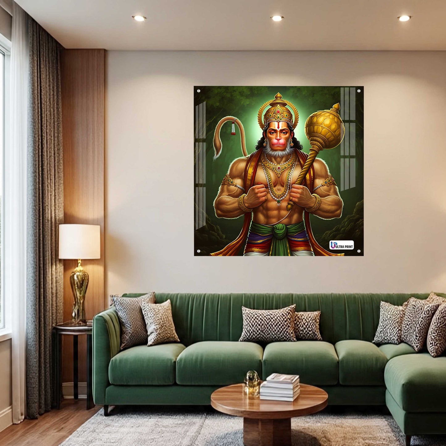 Lord Hanuman Square Acrylic Wall Art