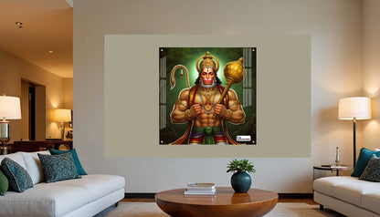 Lord Hanuman Square Acrylic Wall Art