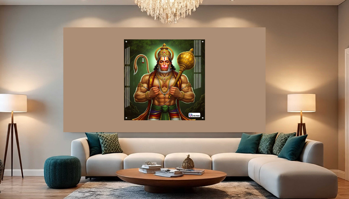 Lord Hanuman Square Acrylic Wall Art