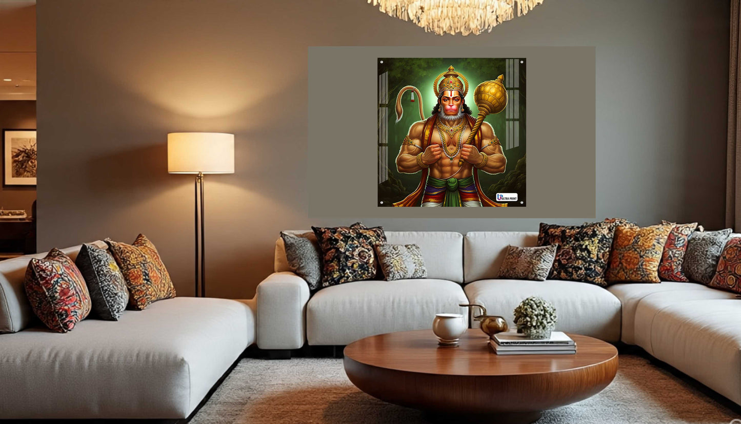 Lord Hanuman Square Acrylic Wall Art
