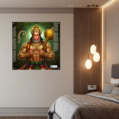 Lord Hanuman Square Acrylic Wall Art