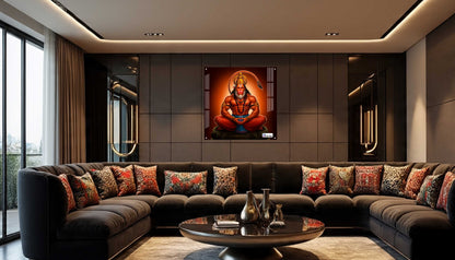 Meditating Lord Hanuman Square Acrylic Wall Art