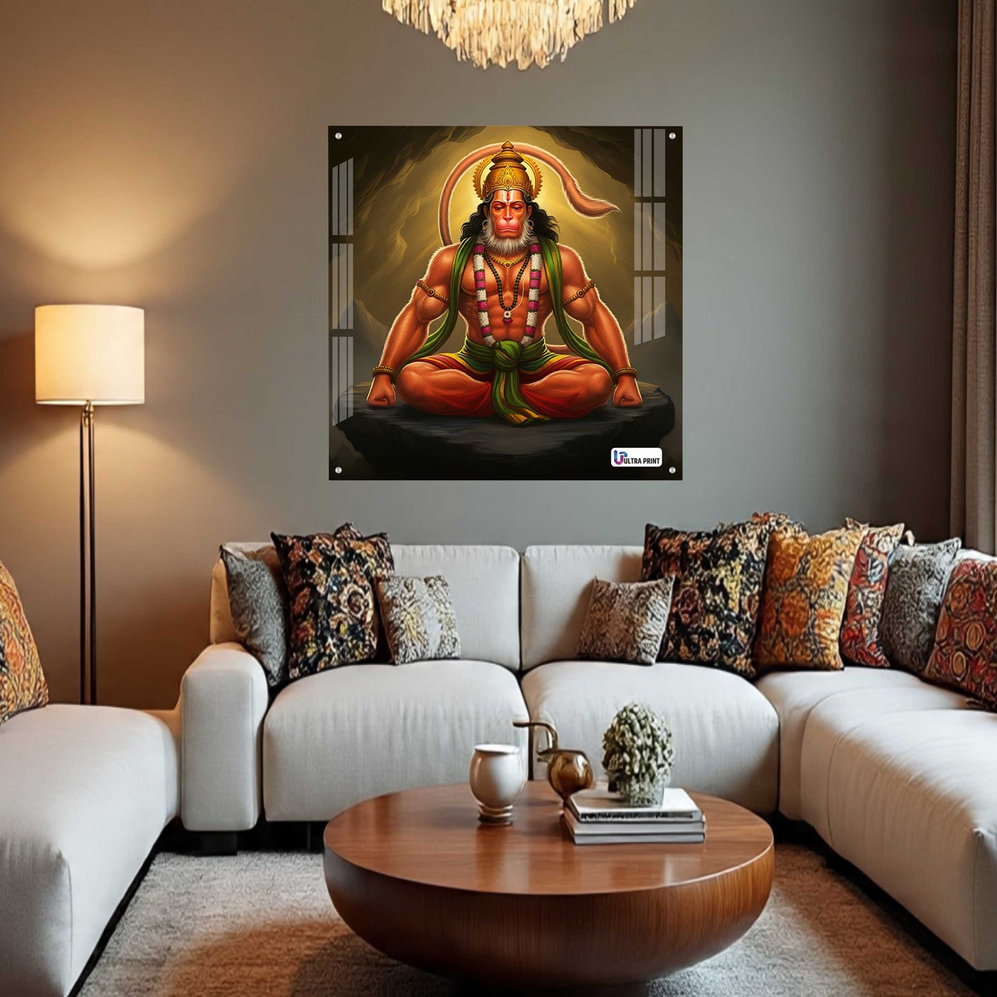 Meditative Hanuman Square Acrylic Wall Art