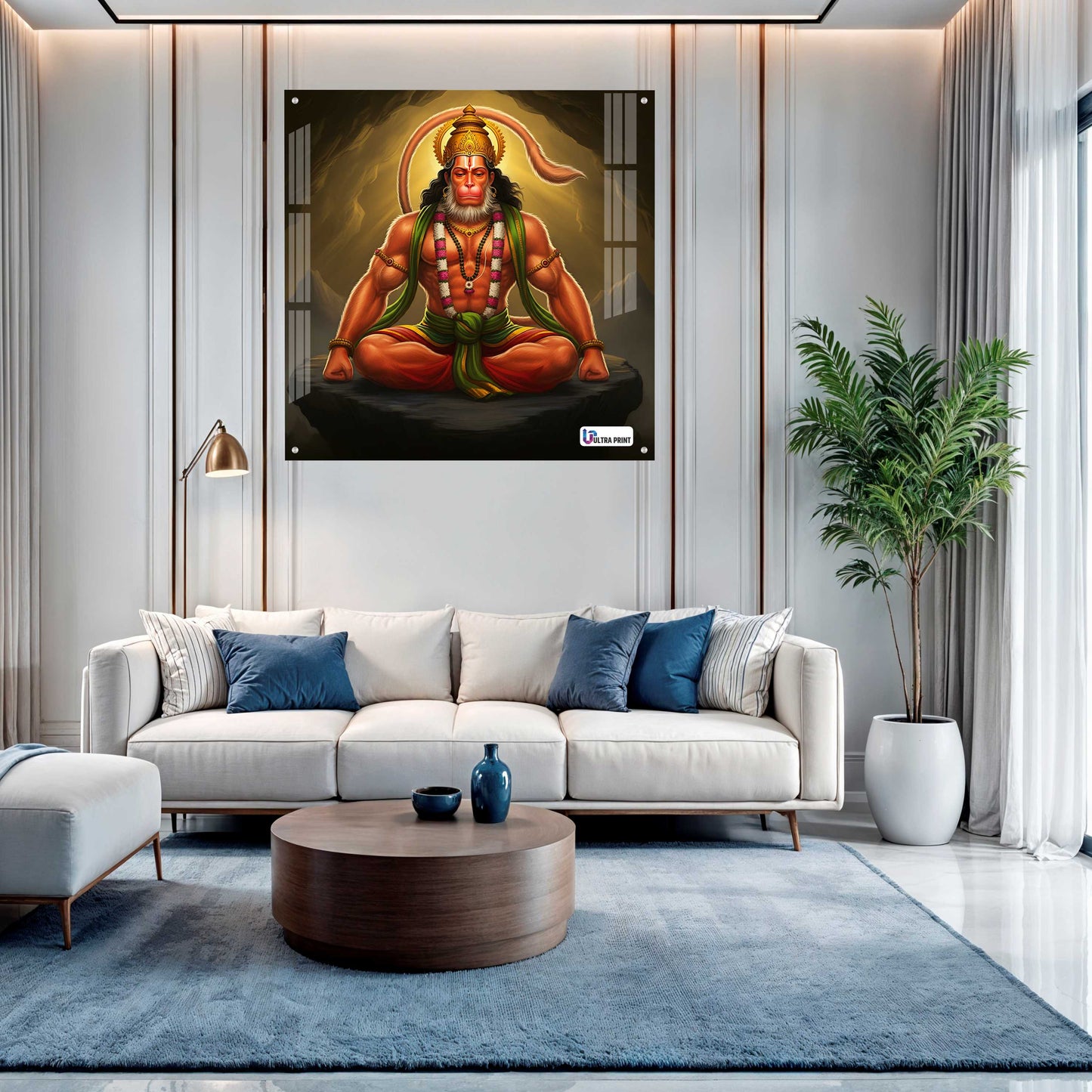 Meditative Hanuman Square Acrylic Wall Art