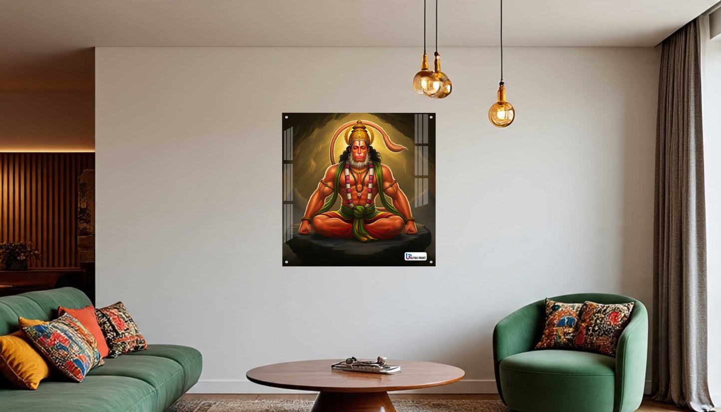 Meditative Hanuman Square Acrylic Wall Art