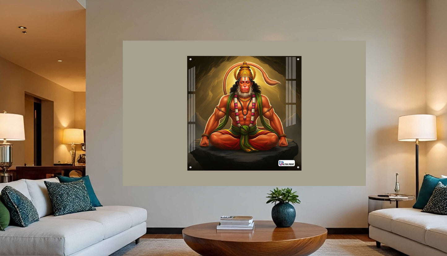 Meditative Hanuman Square Acrylic Wall Art