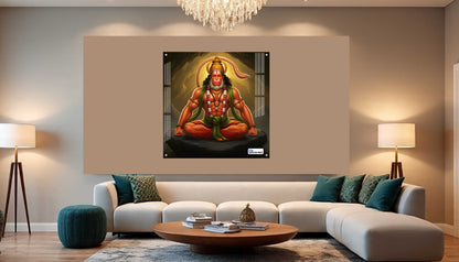 Meditative Hanuman Square Acrylic Wall Art