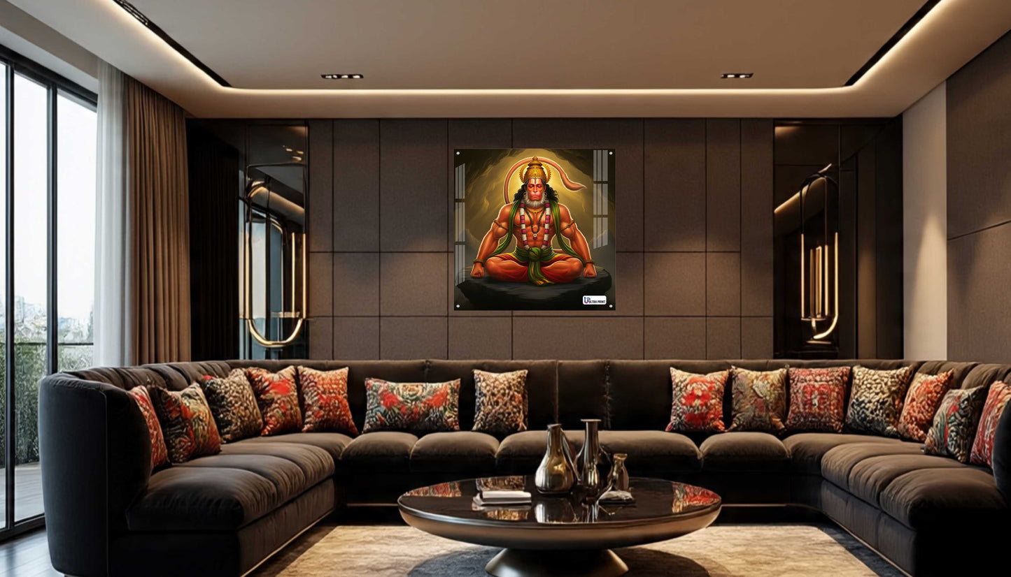 Meditative Hanuman Square Acrylic Wall Art