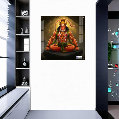 Meditative Hanuman Square Acrylic Wall Art
