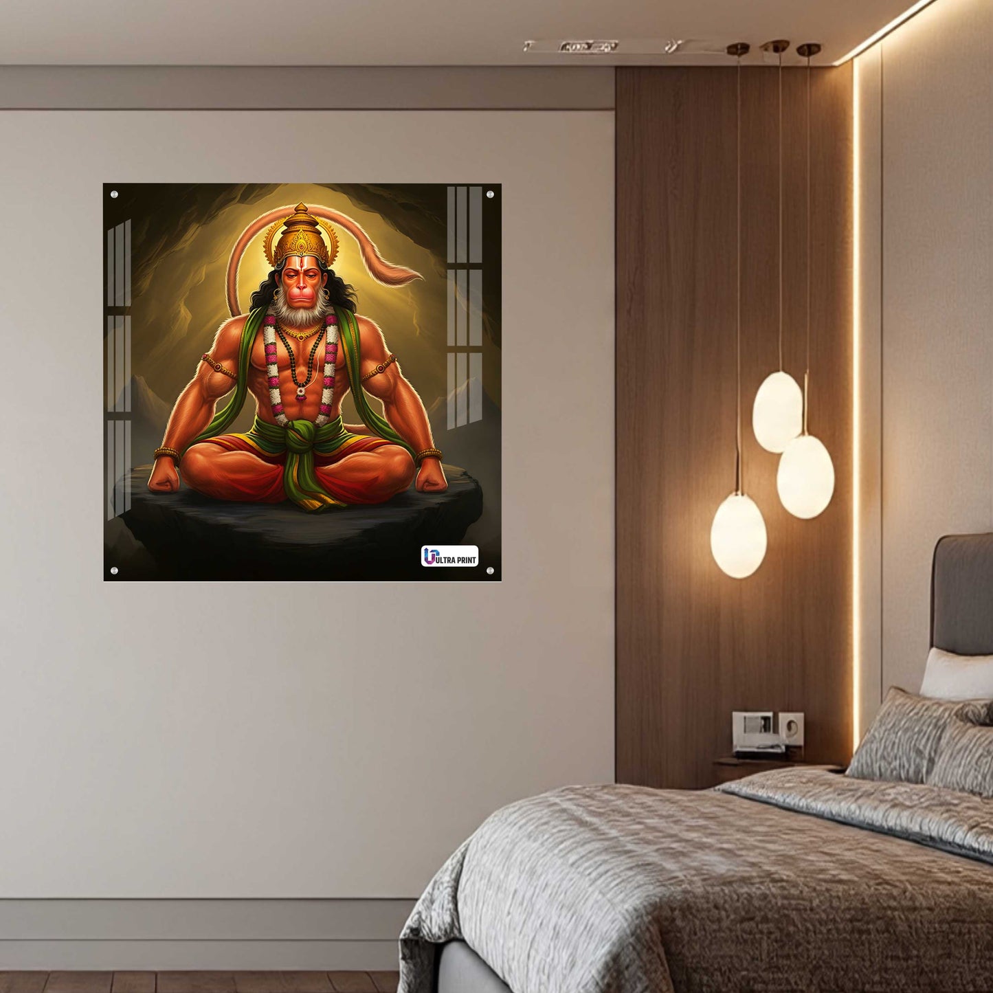 Meditative Hanuman Square Acrylic Wall Art