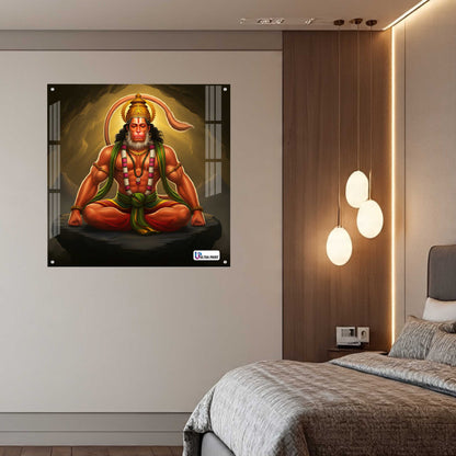 Meditative Hanuman Square Acrylic Wall Art