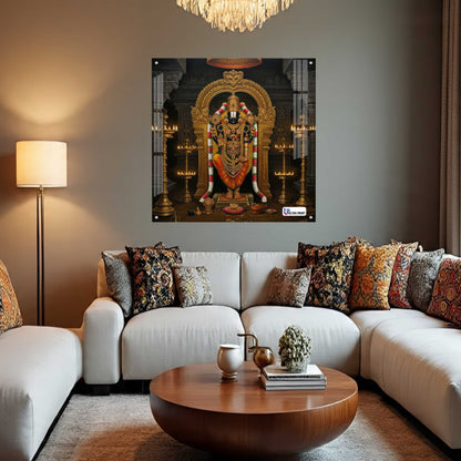 Divine Tirupati Balaji Square Acrylic Wall Art